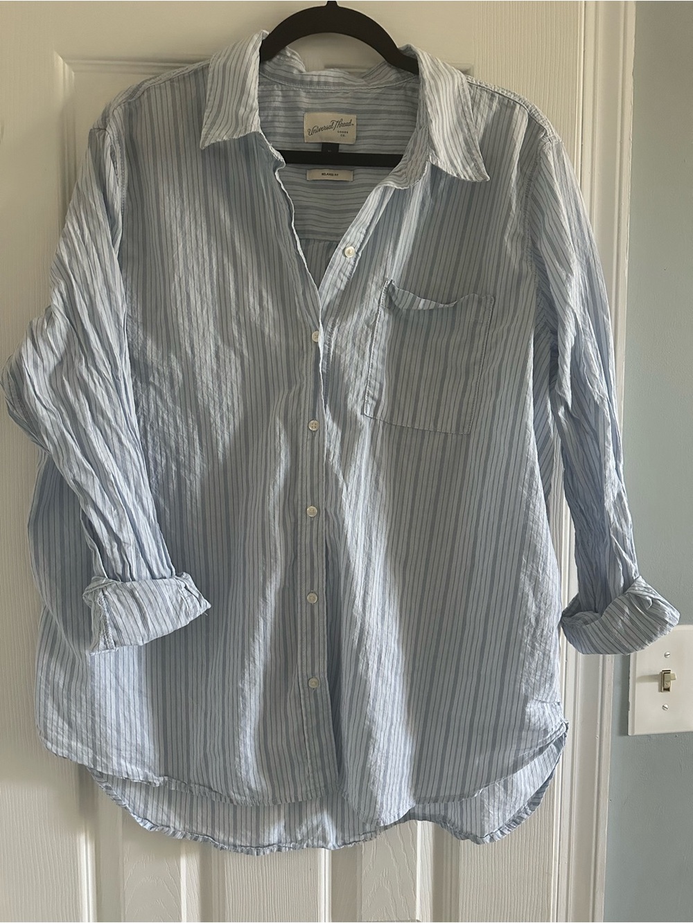 Universal Thread Light Blue Striped Button-Down Shirt
